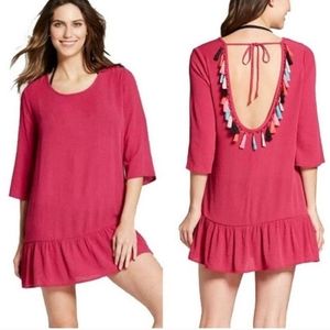 XHILERATION Beach/Swim Cover-up Tasseled Top Size M